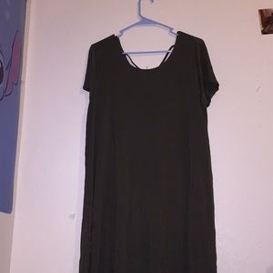 navy green tshirt dress